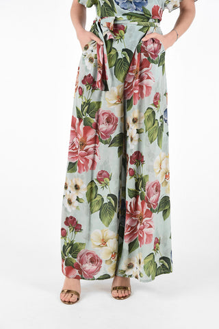 Floral Silk Dress with Wrap Closure 
