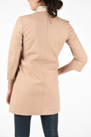 Leather 3/4 Sleeve Duster Coat