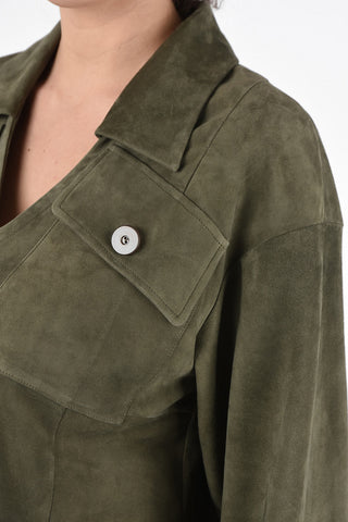 V-Neck Suede Leather Tunic