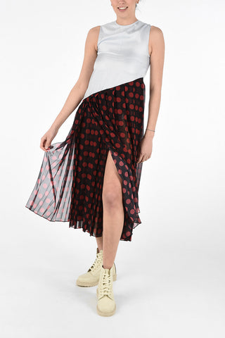 Sleeveless Polka Dot Accordion Dress