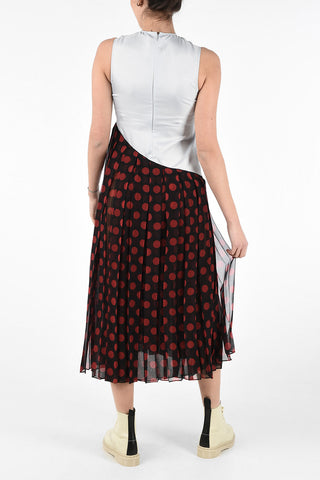 Sleeveless Polka Dot Accordion Dress