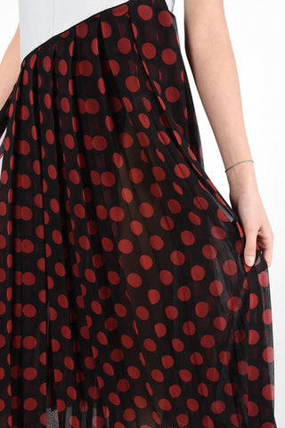 Sleeveless Polka Dot Accordion Dress