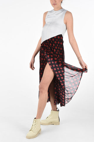 Sleeveless Polka Dot Accordion Dress