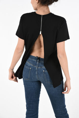 Cotton ZIP BACK Open Back T-Shirt