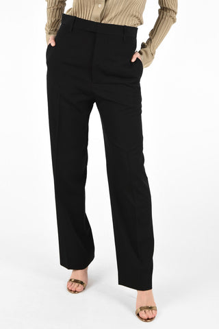 Wool Straight Fit Pants with Hidden Closure