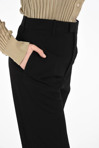 Wool Straight Fit Pants with Hidden Closure
