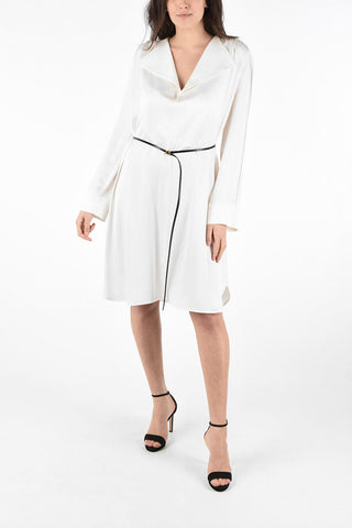 Silk Long Sleeve Dress with Flush Pockets