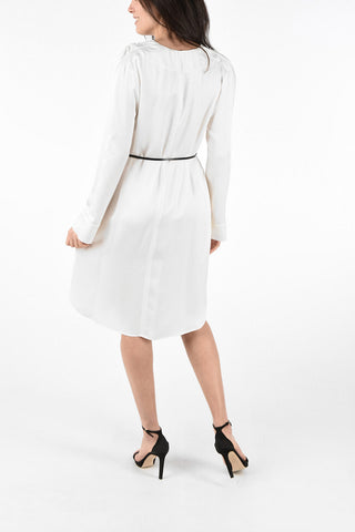 Silk Long Sleeve Dress with Flush Pockets