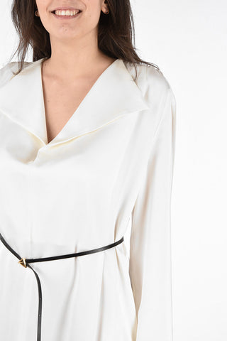 Silk Long Sleeve Dress with Flush Pockets