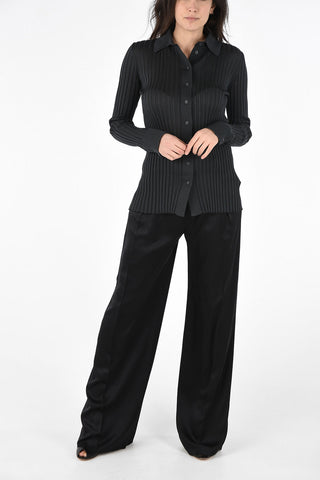 Silk Ribbed Slim Fit Cardigan