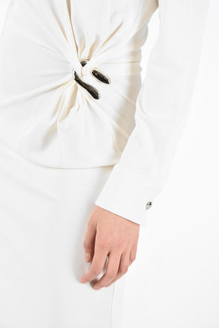 Jersey Draped Long Sleeve Dress