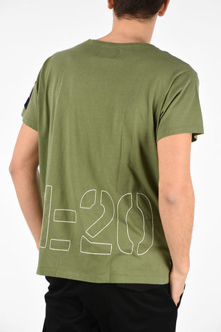 GREG LAUREN T-Shirt Girocollo Oversize in Cotone Ricamato 