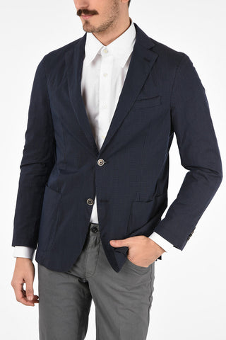 ID tattersall check side vents patch pocket IDENTITY 2-button blazer drop 7R