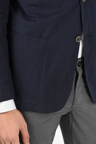 ID tattersall check side vents patch pocket IDENTITY 2-button blazer drop 7R