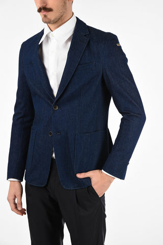 CC COLLECTION  denim SW-FINITO side vents 2-button blazer drop 8R