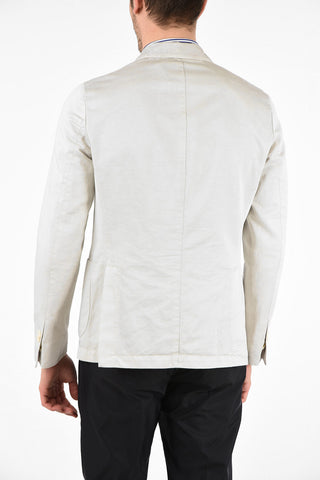 CC COLLECTION giacca doppio petto SW-FINITO in Cotone e Lino drop 8R due spacchi revers a lancia