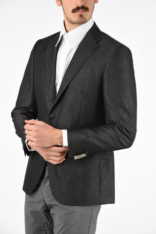 CC COLLECTION flax and cotton REWARD side vents 2-button blazer drop 7R