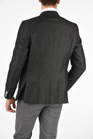 CC COLLECTION flax and cotton REWARD side vents 2-button blazer drop 7R