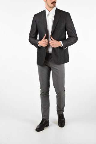 CC COLLECTION flax and cotton REWARD side vents 2-button blazer drop 7R