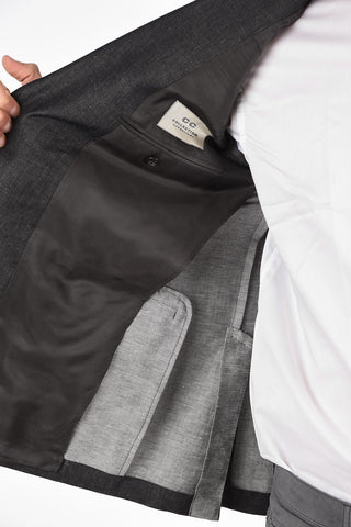CC COLLECTION flax and cotton REWARD side vents 2-button blazer drop 7R
