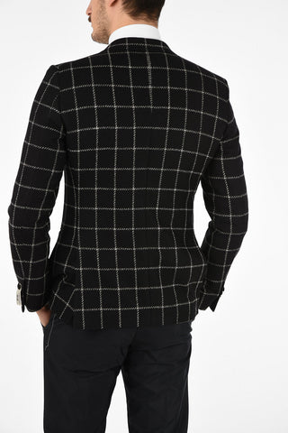 CC COLLECTION tattersall check RESET side vents peak lapel 2-button blazer drop 8R
