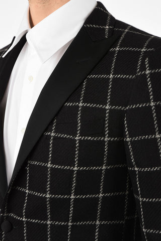 CC COLLECTION tattersall check RESET side vents peak lapel 2-button blazer drop 8R