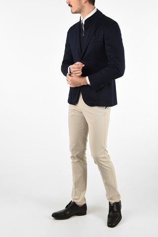 ID Flax Blazer with Notch Lapel and Removable Chest Piece