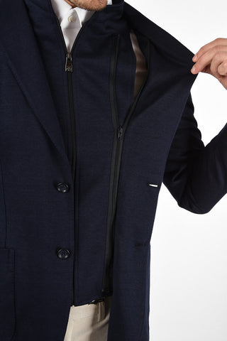 ID Flax Blazer with Notch Lapel and Removable Chest Piece