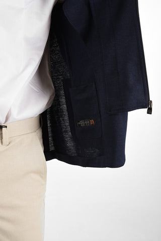 ID Flax Blazer with Notch Lapel and Removable Chest Piece