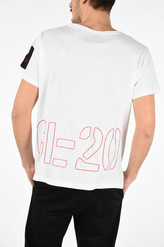 GREG LAUREN Cotton Embroidered Oversized Crew-Neck T-Shirt