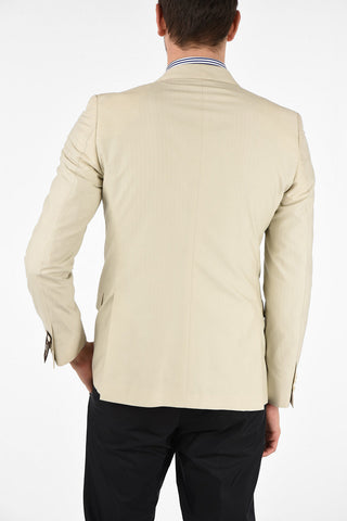 CC COLLECTION silk and Cotton peak lapel double-breasted RESET blazer drop 8R