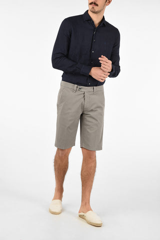ID Mid-rise waist jetted pocket bermuda shorts