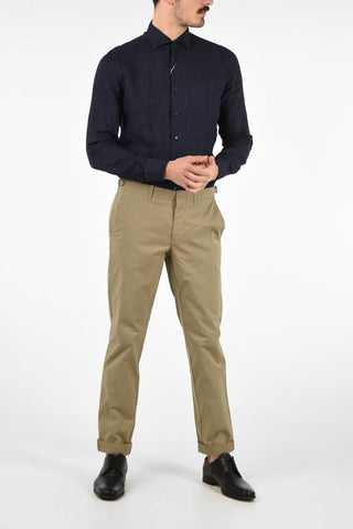 ID Mid-rise waist jetted pocket chinos