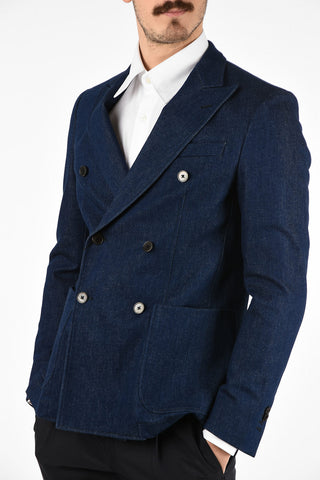 CC COLLECTION giacca doppio petto SW-FINITO denim drop 8R revers a lancia