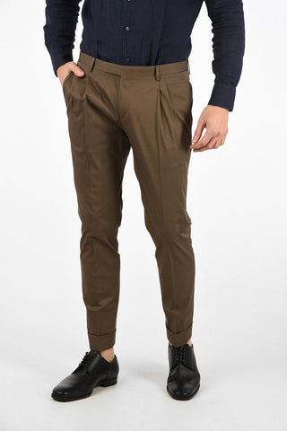 CC COLLECTION Mid-rise waist double pleat cuffed hem RESET trousers