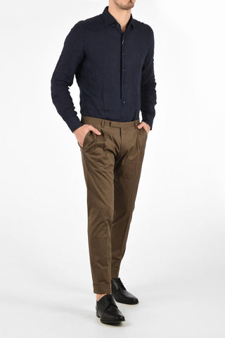 CC COLLECTION Mid-rise waist double pleat cuffed hem RESET trousers