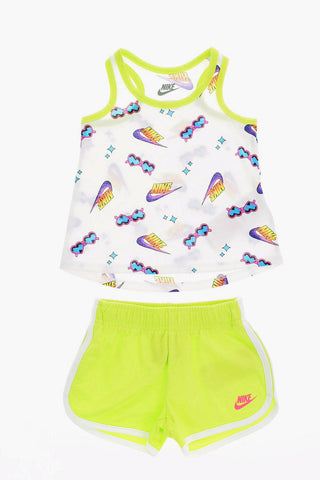 All Over Logo Tank Top and Drawstring Shorts Set