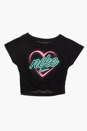 Top mit Herzprint und Knoten GLOW IN THE DARK