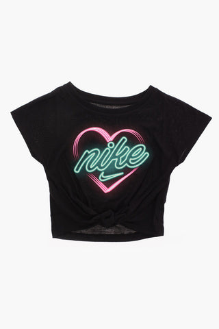 Heart-Print Knot Top GLOW IN THE DARK