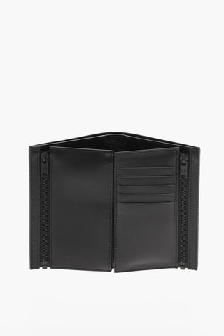 MM11 Grained Leather Folding Wallet with Zipped Detail