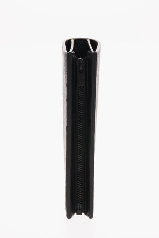 MM11 Grained Leather Folding Wallet with Zipped Detail