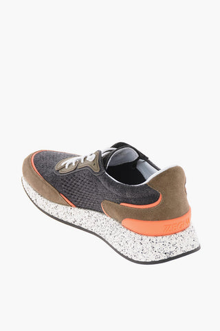 ZZEGNA Suede Leather and Fabric TECHMERINO PIUMA Sneakers