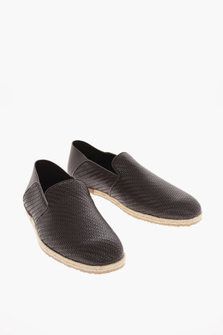 EZ LUXURY Braided Leather VALENCIA Slip On Sneakers