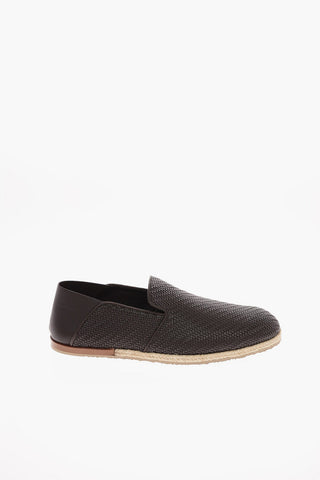 EZ LUXURY Braided Leather VALENCIA Slip On Sneakers