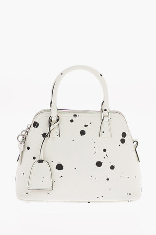 MM11 5AC SPRAY-PAINTING EFFECT LEATHER HANDBAG WITH DETATCHABLE SHOULDER STRAP