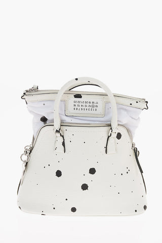 MM11 5AC SPRAY-PAINTING EFFECT LEATHER HANDBAG WITH DETATCHABLE SHOULDER STRAP