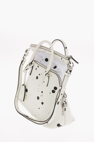 MM11 5AC SPRAY-PAINTING EFFECT LEATHER HANDBAG WITH DETATCHABLE SHOULDER STRAP