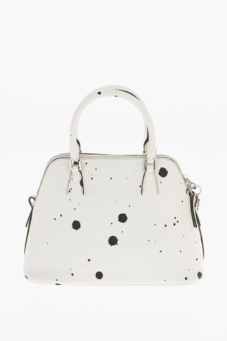 MM11 5AC SPRAY-PAINTING EFFECT LEATHER HANDBAG WITH DETATCHABLE SHOULDER STRAP