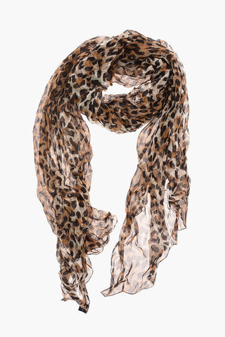 cheetah-print silk Foulard