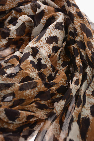 cheetah-print silk Foulard